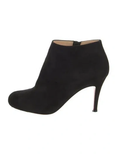 Pre-owned Christian Louboutin Suede Boots In Black