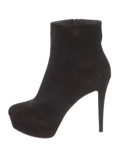 Pre-owned Christian Louboutin Suede Boots In Black