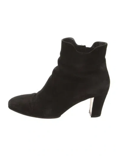 Pre-owned Christian Louboutin Suede Boots In Black