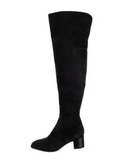 Pre-owned Christian Louboutin Suede Boots In Black