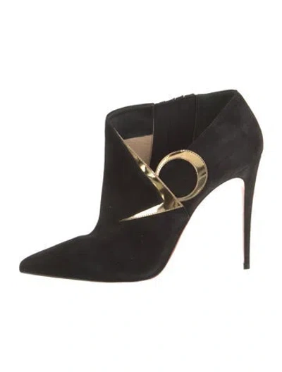 Pre-owned Christian Louboutin Suede Boots In Black