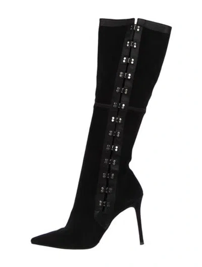 Pre-owned Christian Louboutin Suede Boots In Black