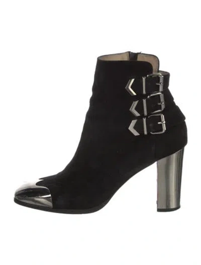 Pre-owned Christian Louboutin Suede Boots In Black