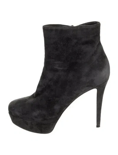 Pre-owned Christian Louboutin Suede Boots In Black