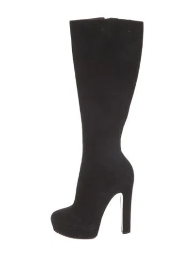 Pre-owned Christian Louboutin Suede Boots In Black