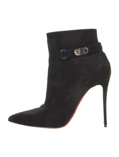 Pre-owned Christian Louboutin Suede Boots In Black
