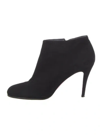 Pre-owned Christian Louboutin Suede Boots In Black