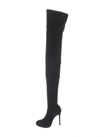 Pre-owned Christian Louboutin Suede Boots In Black