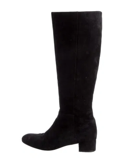 Pre-owned Christian Louboutin Suede Boots In Black