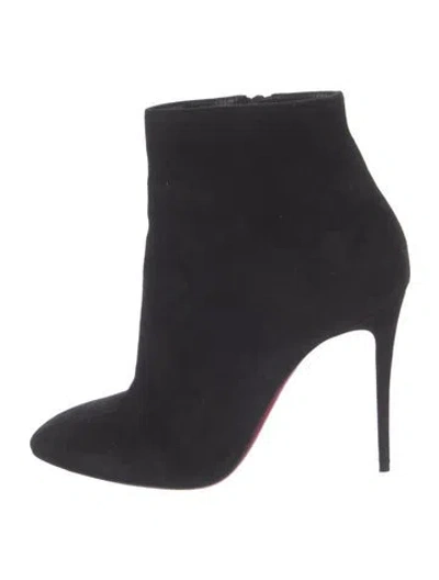 Pre-owned Christian Louboutin Suede Boots In Black