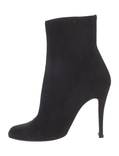 Pre-owned Christian Louboutin Suede Boots In Black