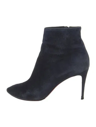 Pre-owned Christian Louboutin Suede Boots In Blue