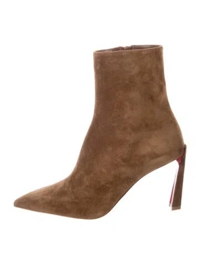 Pre-owned Christian Louboutin Suede Boots In Brown