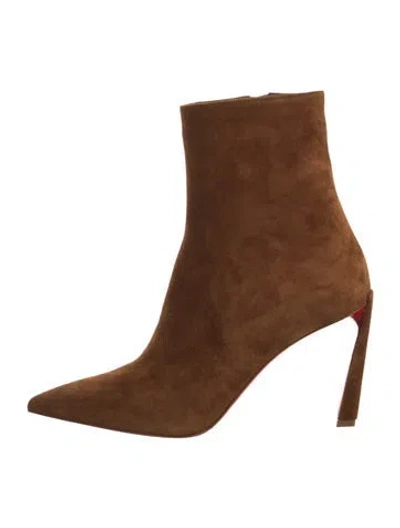 Pre-owned Christian Louboutin Suede Boots In Brown