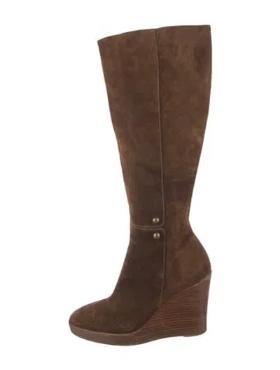 Pre-owned Christian Louboutin Suede Boots In Brown