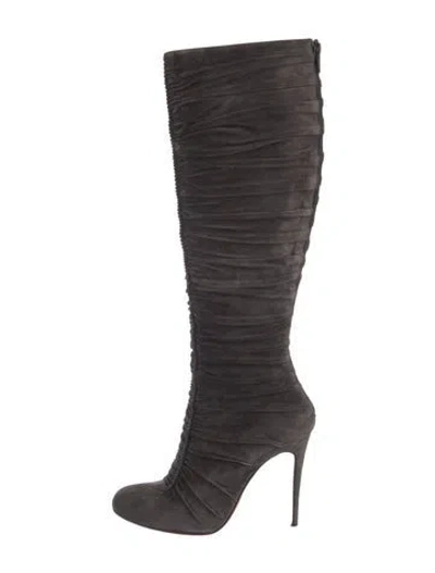 Pre-owned Christian Louboutin Suede Boots In Brown