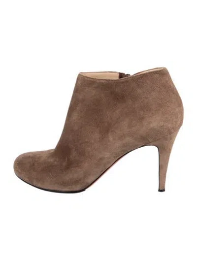 Pre-owned Christian Louboutin Suede Boots In Brown