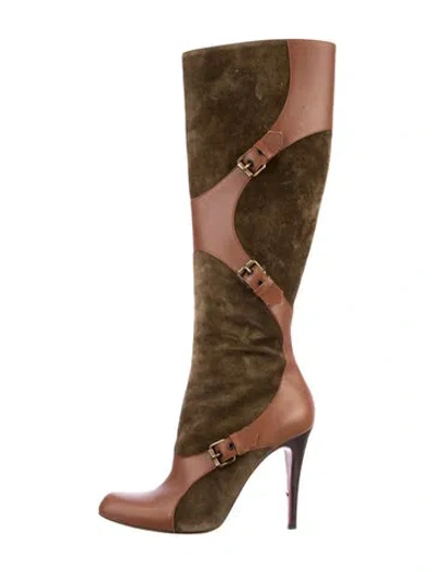 Pre-owned Christian Louboutin Suede Boots In Multi