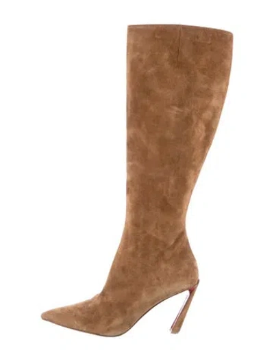 Pre-owned Christian Louboutin Suede Boots In Neutral
