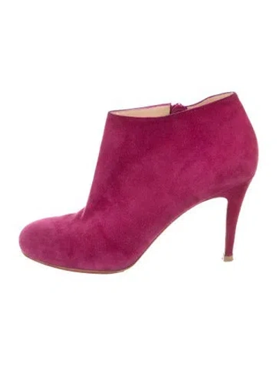 Pre-owned Christian Louboutin Suede Boots In Purple