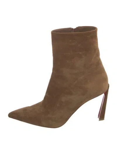 Pre-owned Christian Louboutin Suede Boots W/ Tags In Brown