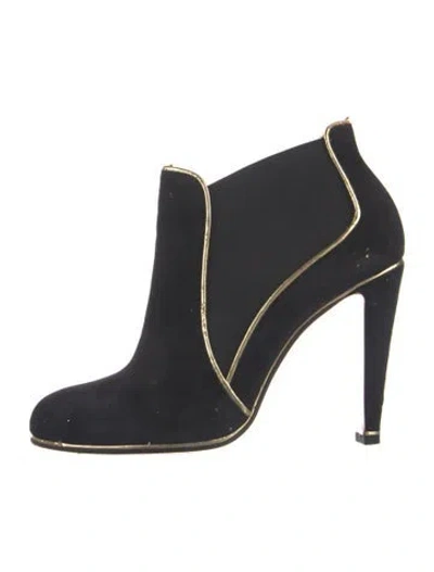 Pre-owned Christian Louboutin Suede Colorblock Pattern Boots In Blue