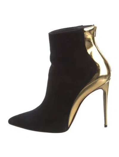 Pre-owned Christian Louboutin Suede Colorblock Pattern Boots In Multi