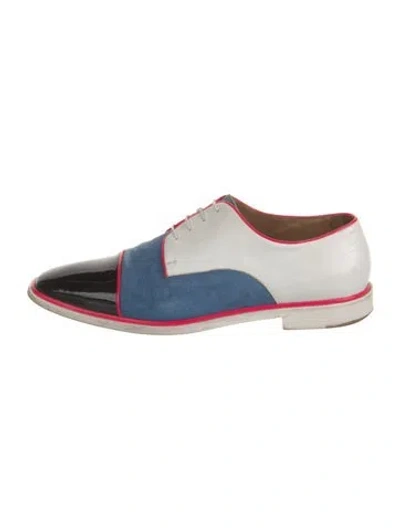 Pre-owned Christian Louboutin Suede Colorblock Pattern Oxfords In Multi