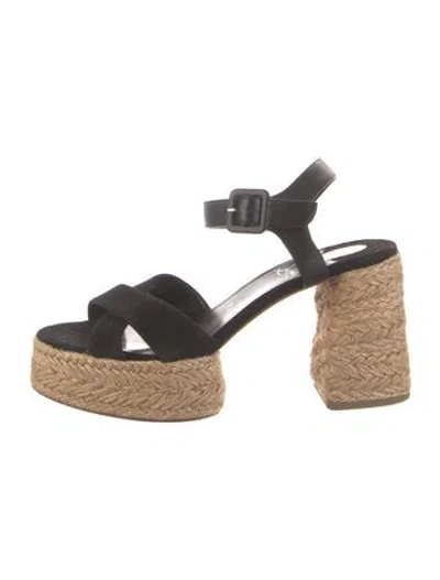Pre-owned Christian Louboutin Suede Espadrilles In Black