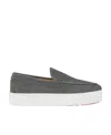 Christian Louboutin Paqueboat Suede Platform Sneaker In Gray