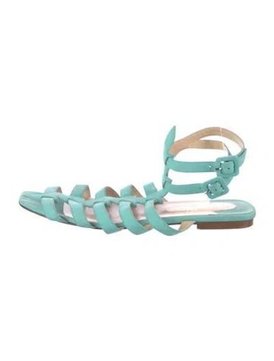 Pre-owned Christian Louboutin Suede Gladiator Sandals In Blue