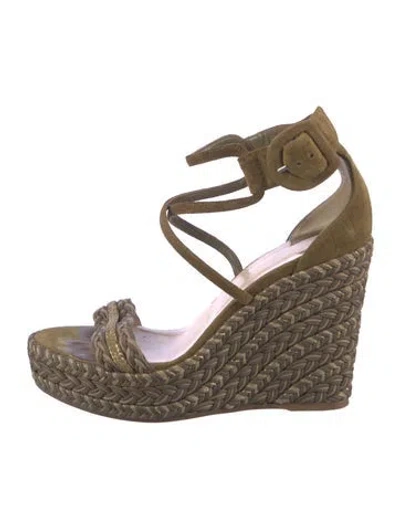 Pre-owned Christian Louboutin Suede Glitter Accents Espadrilles