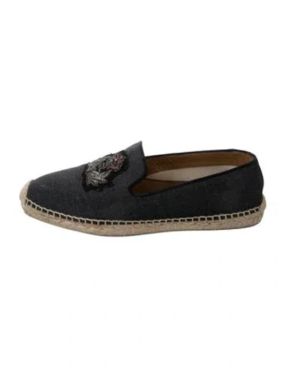 Pre-owned Christian Louboutin Suede Graphic Print Espadrilles In Black