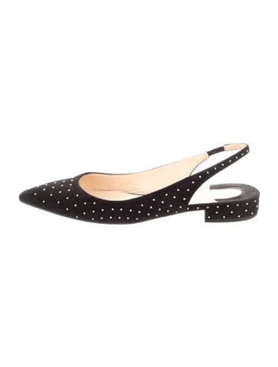 Pre-owned Christian Louboutin Suede Graphic Print Flats In Black