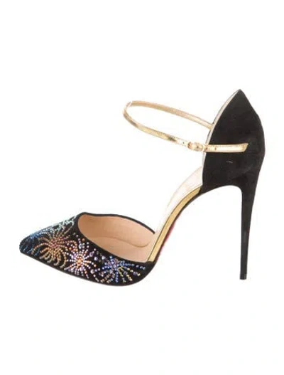 Pre-owned Christian Louboutin Suede Graphic Print Pumps In Multi