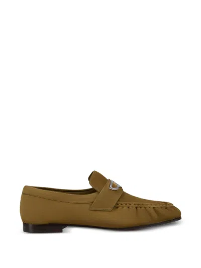 Christian Louboutin Suede Leather Loafers In Brown