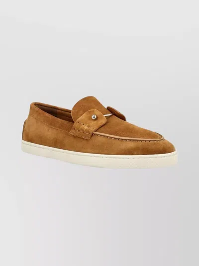 Christian Louboutin Suede Loafers With Round Toe Design In Multi
