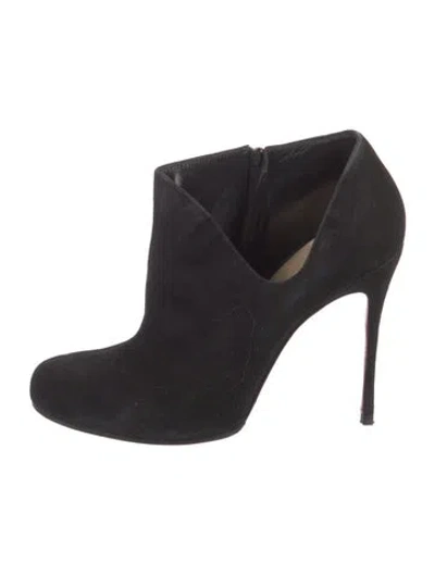Pre-owned Christian Louboutin Suede Mules In Black