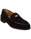 Christian Louboutin Varsimoc Logo-embellished Suede Loafers In Black