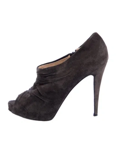 Pre-owned Christian Louboutin Suede Pleated Accents Pumps In Brown