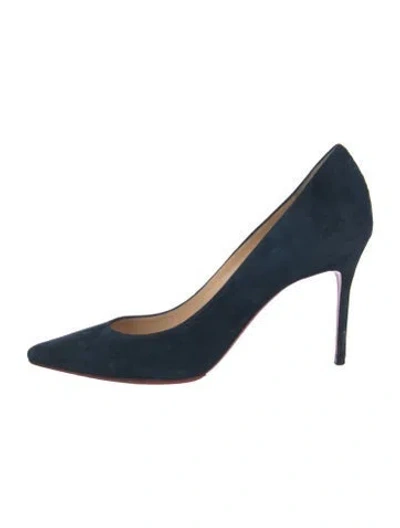 Pre-owned Christian Louboutin Suede Pumps In Blue