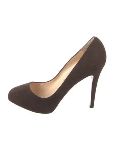 Pre-owned Christian Louboutin Suede Pumps In Brown
