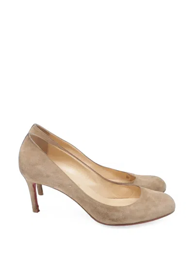 Pre-owned Christian Louboutin Suede Pumps In Neutrals