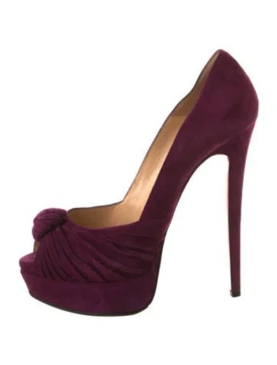 Pre-owned Christian Louboutin Suede Pumps In Purple
