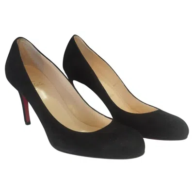 Pre-owned Christian Louboutin Suede Simple Pump It 37 In Black