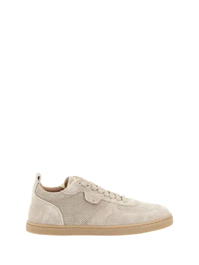 Christian Louboutin Tutti Rui Beige Suede Sneakers In Saharienne