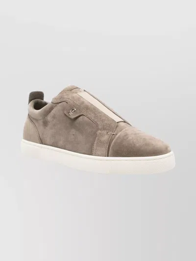 Christian Louboutin Suede Sneakers With Round Toe And Rubber Sole In Multi