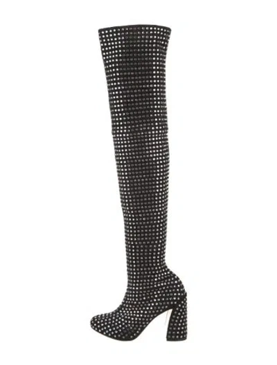 Pre-owned Christian Louboutin Suede Sock Boots In Black