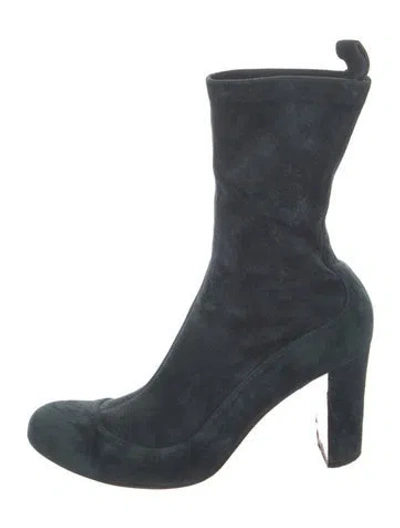 Pre-owned Christian Louboutin Suede Sock Boots In Blue