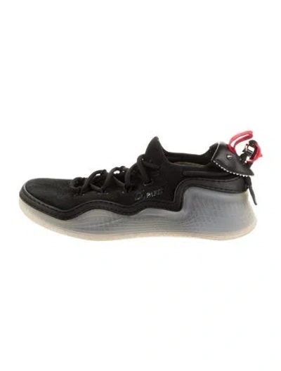 Pre-owned Christian Louboutin Suede Studded Accents Sneakers In Black